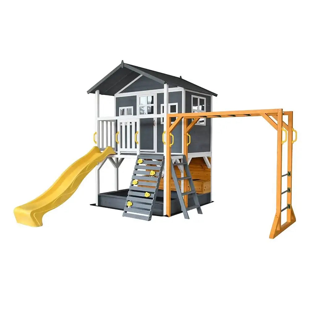 Kidzshack Caboodle Shack Cubby House with Mud Kitchen (Option to Add Swing Set & Monkey Bars)