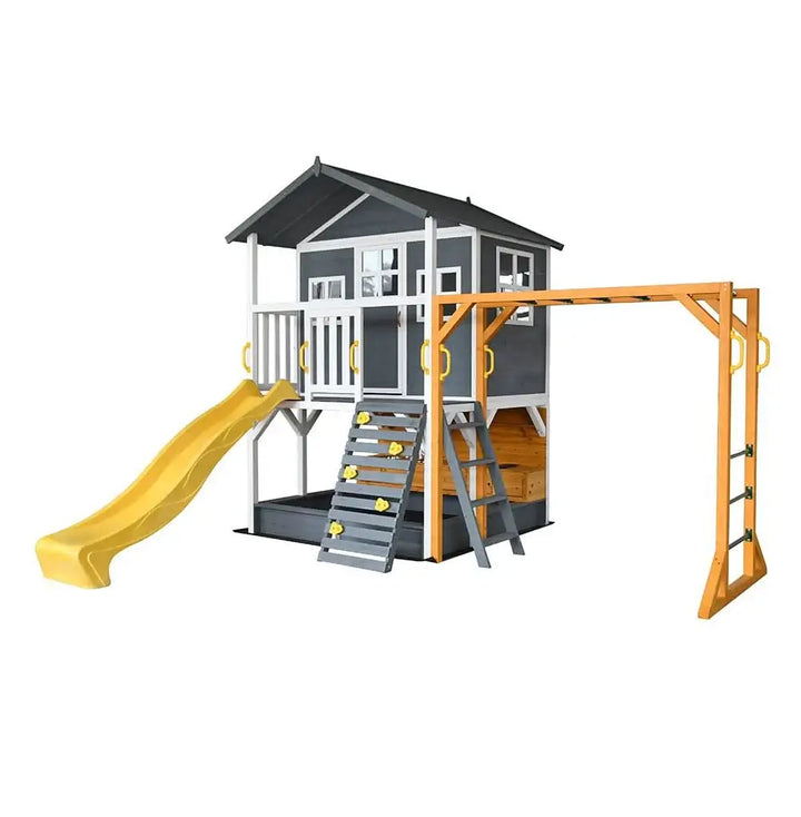 Kidzshack Caboodle Shack Cubby House with Mud Kitchen (Option to Add Swing Set & Monkey Bars)