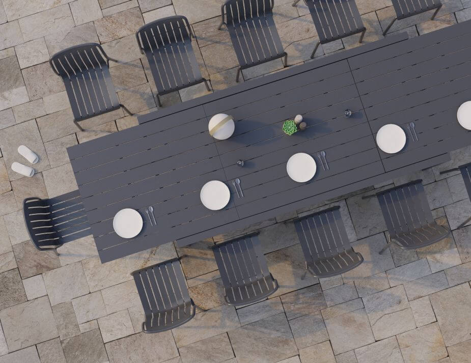 Reflect Table - Outdoor - Extendable 220/338 x 106cm (Available in White & Charcoal)