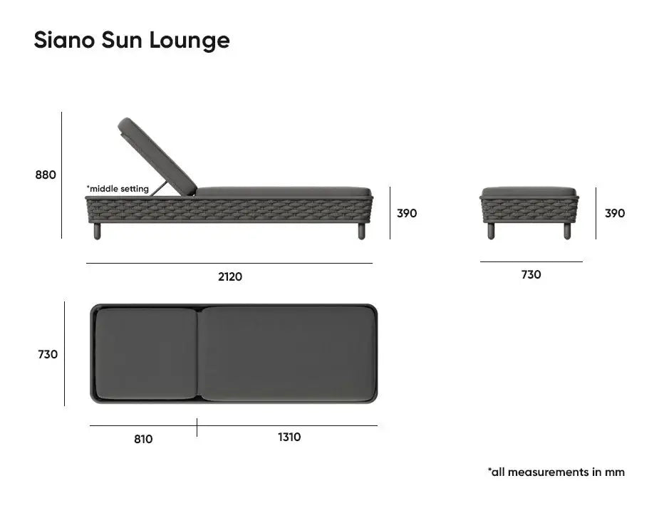 Siano Sun Lounge - Outdoor (Available in White & Charcoal)