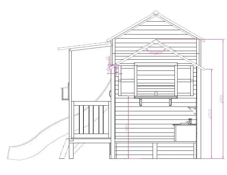 Kidzshack Delightful Shack Cubby House with Slide (with Mud Kitchen option)