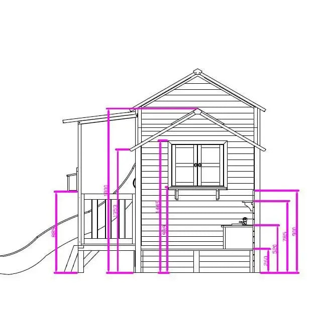 Kidzshack Delightful Shack Cubby House with Slide (with Mud Kitchen option)