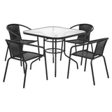 Gardeon 5pc Outdoor Dining Set - Stackable Chairs + Table