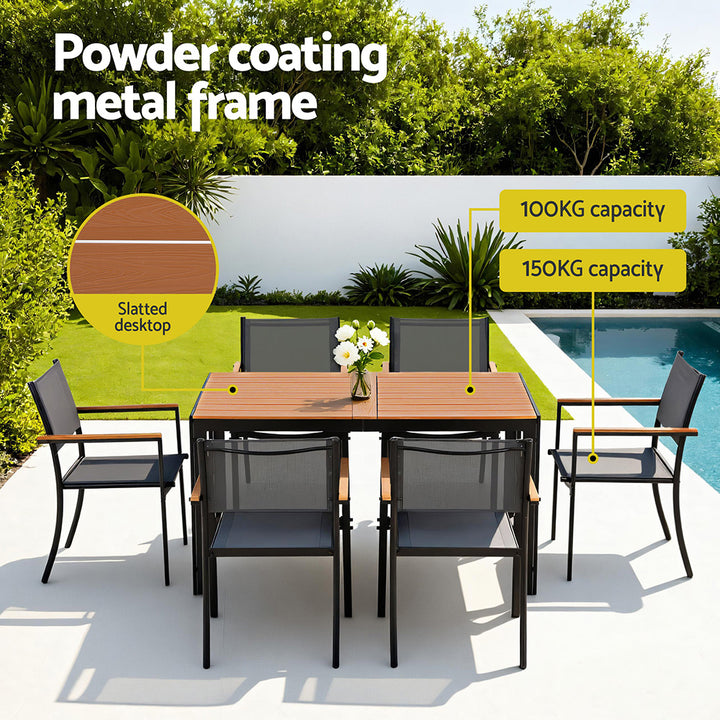 Gardeon 7pc Outdoor Dining Set