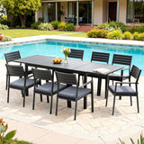 9pc Outdoor Dining Set - Stylish Design with Extendable Table (Aluminum)