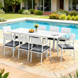 Gardeon Outdoor Dining Set 9PCS Aluminum Extendable Table Chairs Patio Furniture