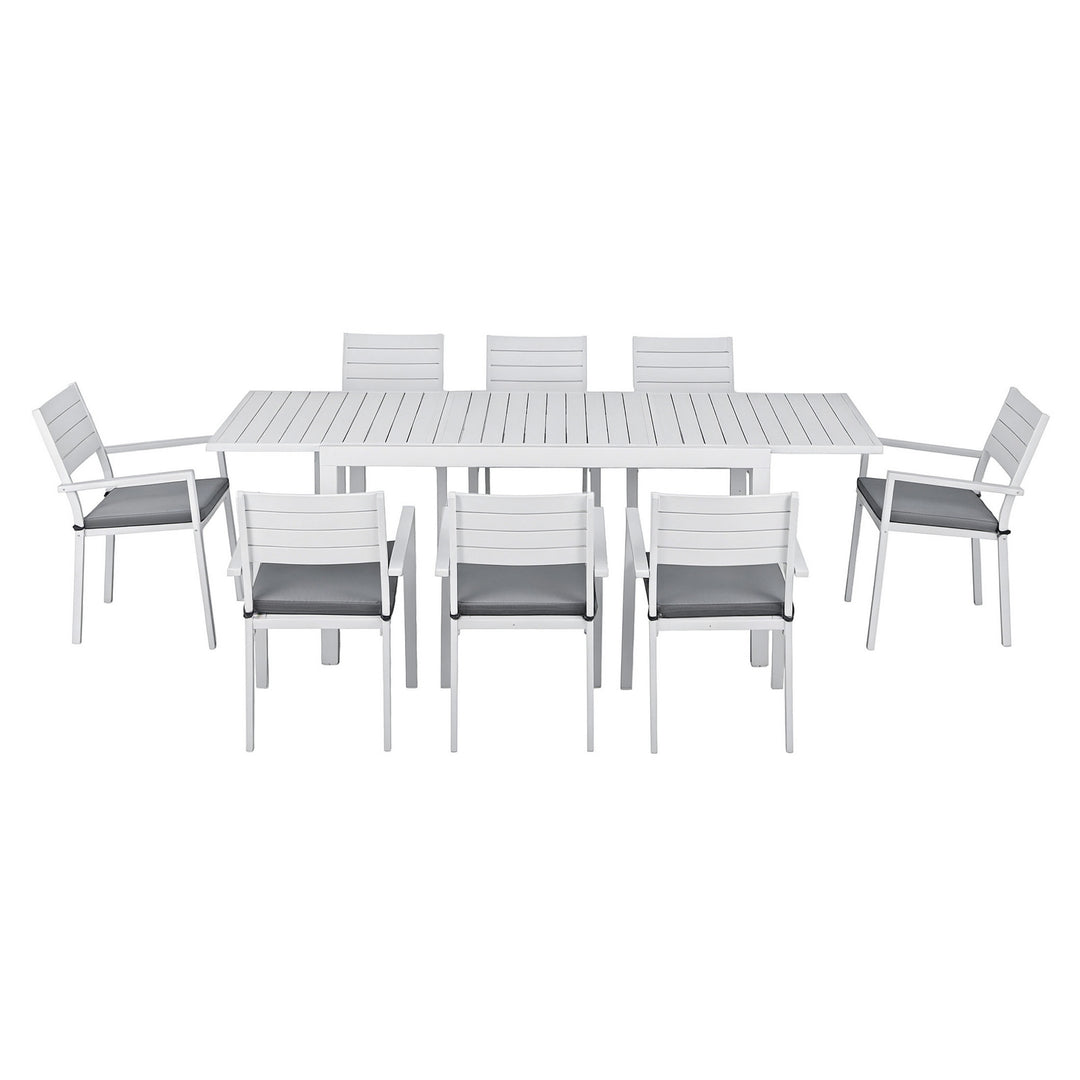 Gardeon Outdoor Dining Set 9PCS Aluminum Extendable Table Chairs Patio Furniture
