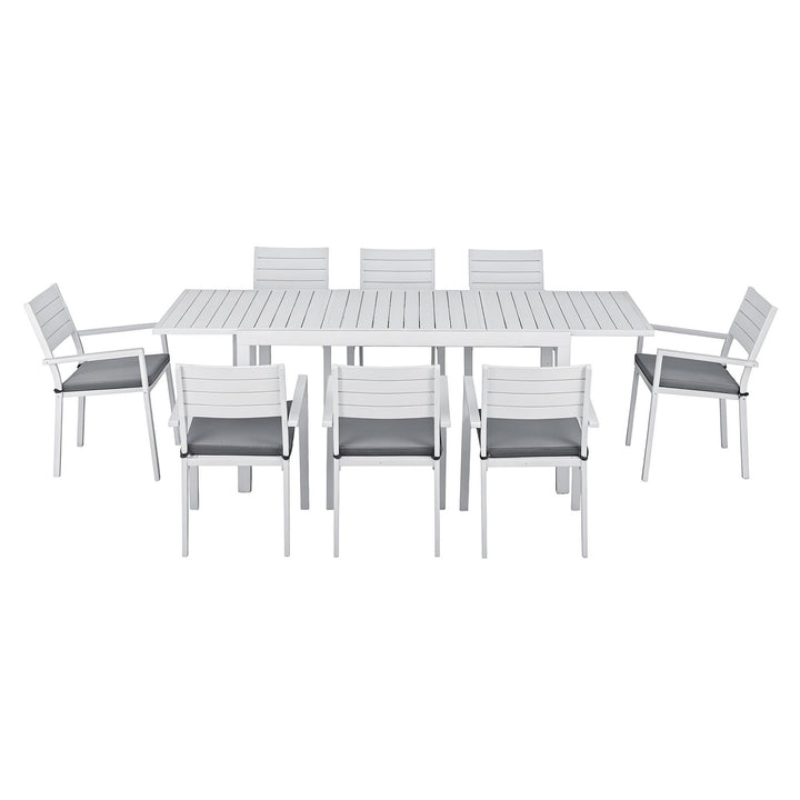 Gardeon Outdoor Dining Set 9PCS Aluminum Extendable Table Chairs Patio Furniture