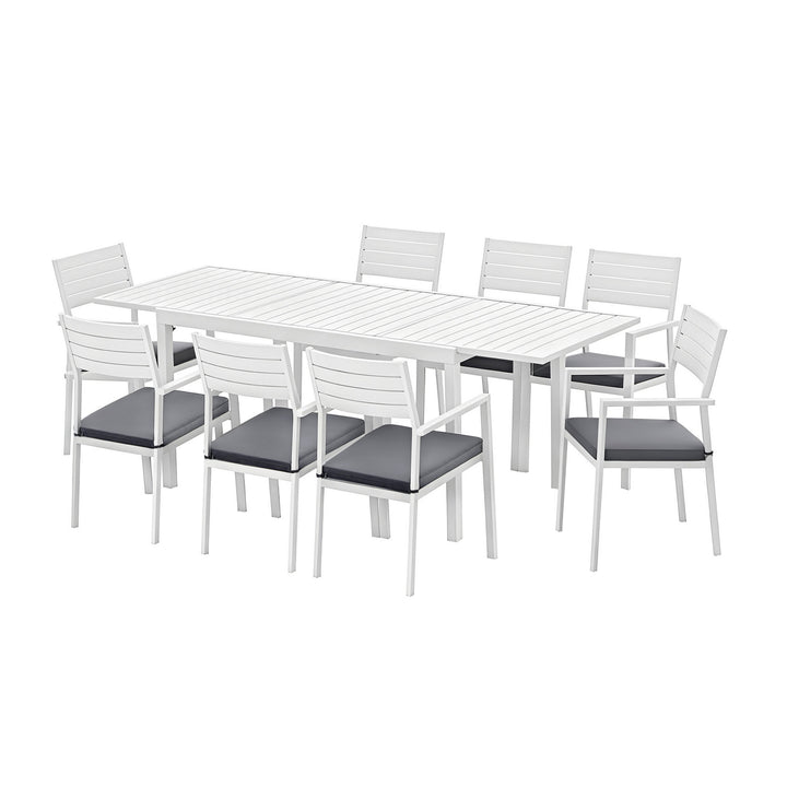 Gardeon Outdoor Dining Set 9PCS Aluminum Extendable Table Chairs Patio Furniture