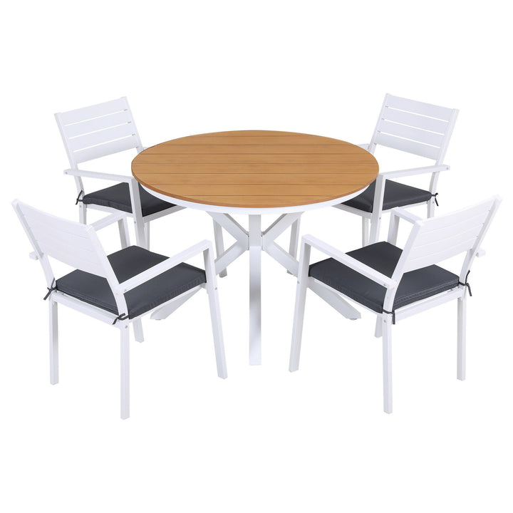 Gardeon Outdoor Dining Set 5 Piece Aluminum WPC Tabletop Patio Furniture
