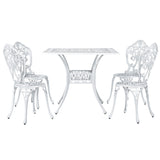 Gardeon 5pc Outdoor Dining Set - Cast Aluminum - White