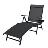 Gardeon Sun Lounge - Folding / Portable / Adjustable - Black