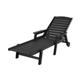 HDPE Traditional Sun Lounger - Black