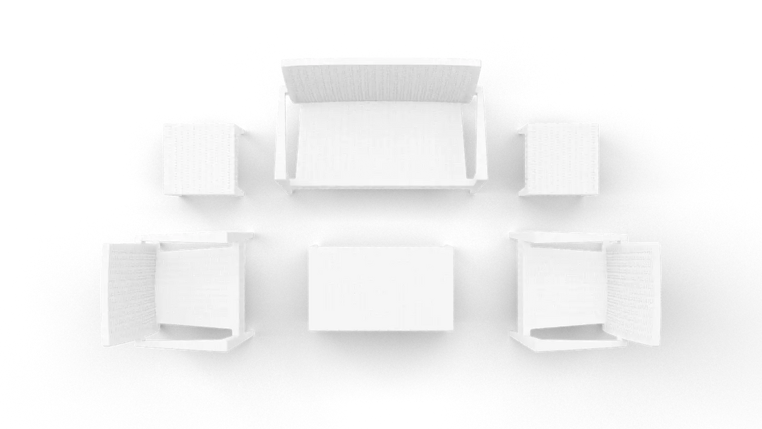 Siesta 6 Piece Miami (Tequila) Lounge Sofa Set (Available in White, Chocolate & Anthracite)