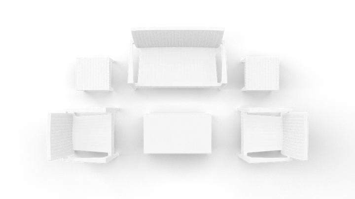 Siesta 6 Piece Miami (Tequila) Lounge Sofa Set (Available in White, Chocolate & Anthracite)