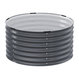 Greenfingers 90x45cm Round Raised Garden Bed - Galvanised Steel