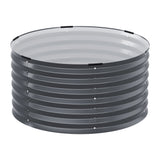 Greenfingers 90x45cm Round Raised Garden Bed - Galvanised