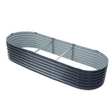 Greenfingers 240x 80x 42cm Raised Garden Bed - Oval - Galvanised