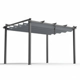 Instahut Garden Pergola - Aluminium Frame - Adjustable Canopy 3x4m (Grey)