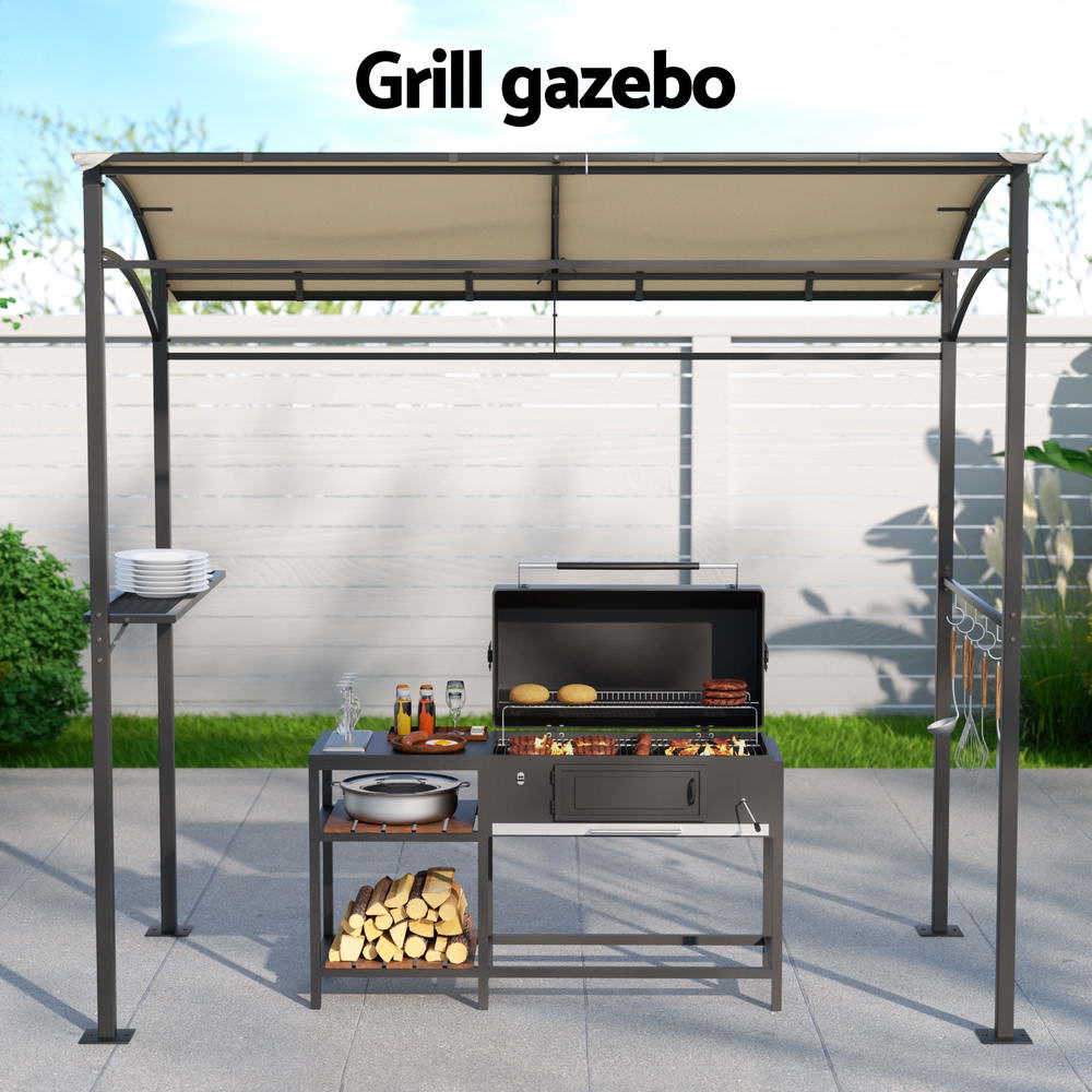 Instahut Gazebo - BBQ / Grill Shelter - Beige