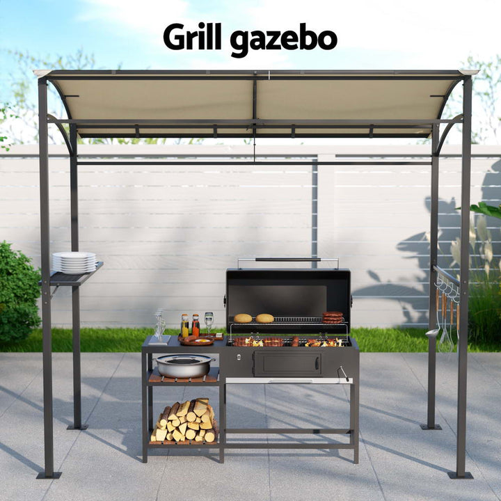 Instahut Gazebo - BBQ / Grill Shelter - Beige