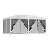 Instahut 3m x 6m Pop Up Gazebo / Marquee with Mesh Wall - White