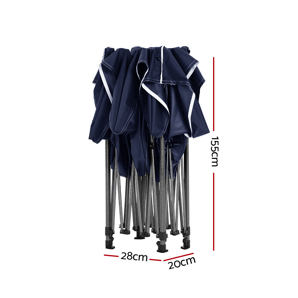 Instahut 3m x 4.5m Pop Up Gazebo - Folding - Navy