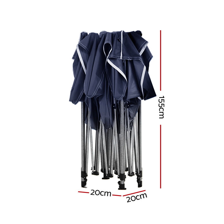 Instahut Gazebo Pop Up Marquee 3x6m Folding Tent Wedding Outdoor Camping Canopy Gazebos Shade Navy