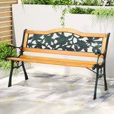 Gardeon Outdoor Garden Bench Seat - 3 Seater - Wooden & Cast Iron