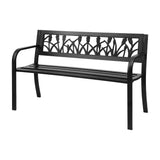 Gardeon Outdoor Garden Bench Seat Outdoor Furniture Steel 2 Seater Park Black