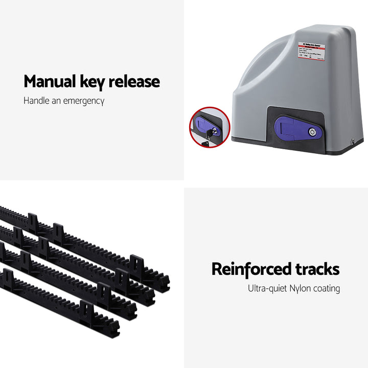 Lockmaster Automatic Sliding Gate Opener Kit - 4M / 800KG
