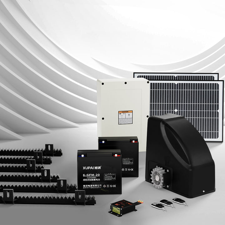 Lockmaster Automatic Sliding Gate Opener Kit - 40W Full Solar Electric 6m / 600kg Gate