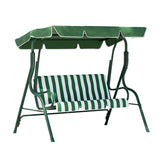 Gardeon Outdoor Swing Bench with Canopy - 3 Seater - White / Green