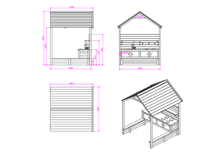 Kidzshack Country Shack Cubby House (with Mud Kitchen Option)