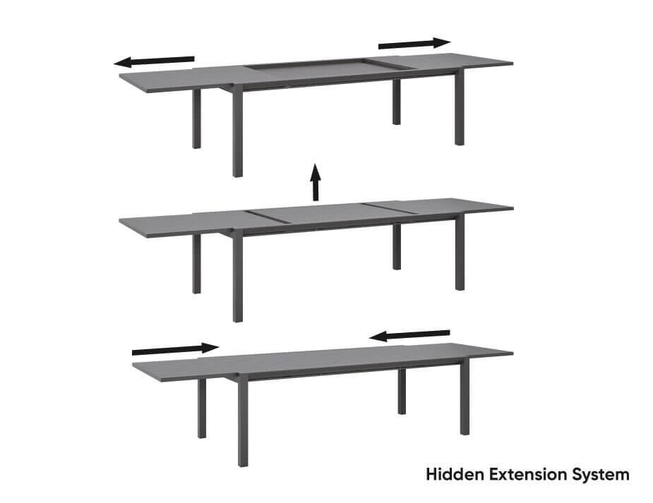 Reflect Table - Outdoor - Extendable 220/338 x 106cm (Available in White & Charcoal)