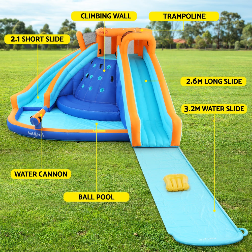 AirMyFun Inflatable Double Water Slide Water Park with Double