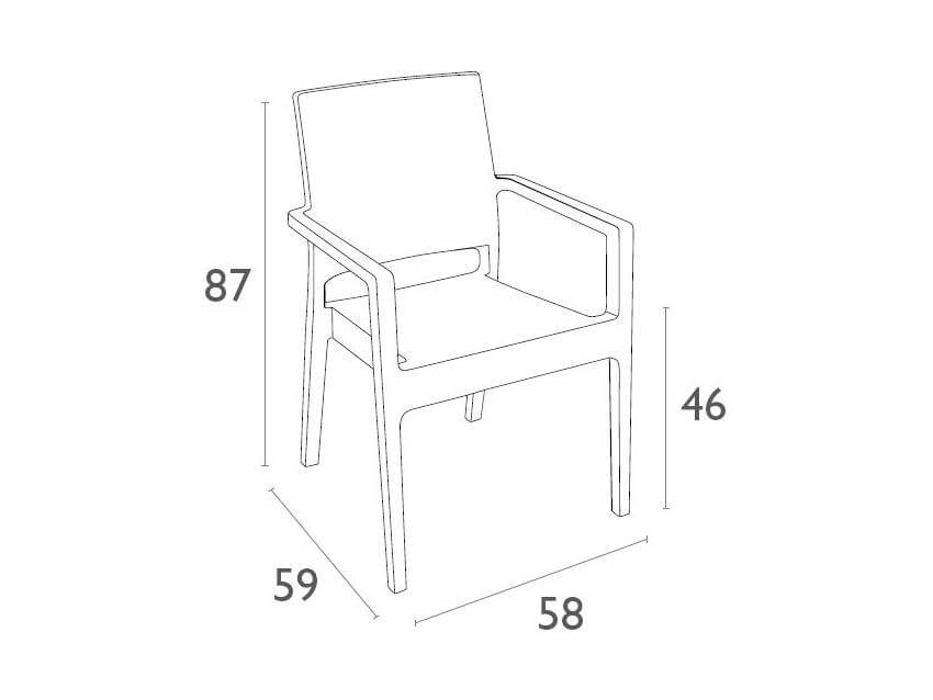 Bali Table/  Ibiza Armchair 4 Seat Package