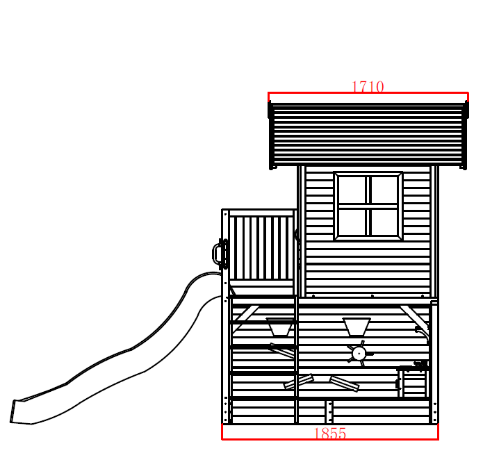 Kidzshack Inspiration Cubby House with Mud Kitchen & Activity Zone