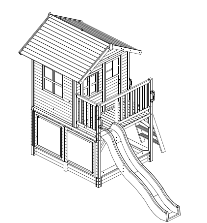 Kidzshack Inspiration Cubby House with Mud Kitchen & Activity Zone