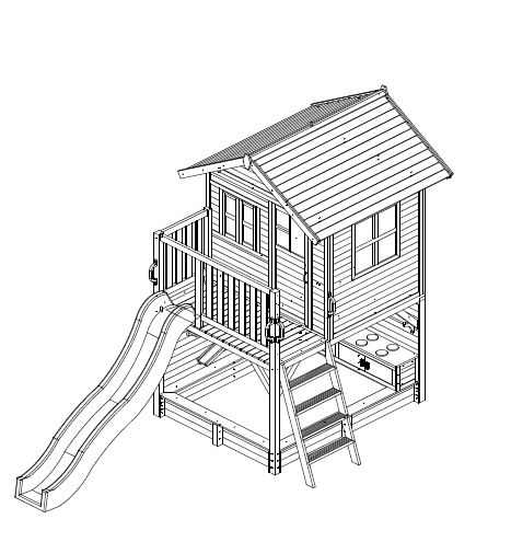 Kidzshack Inspiration Cubby House with Mud Kitchen & Activity Zone