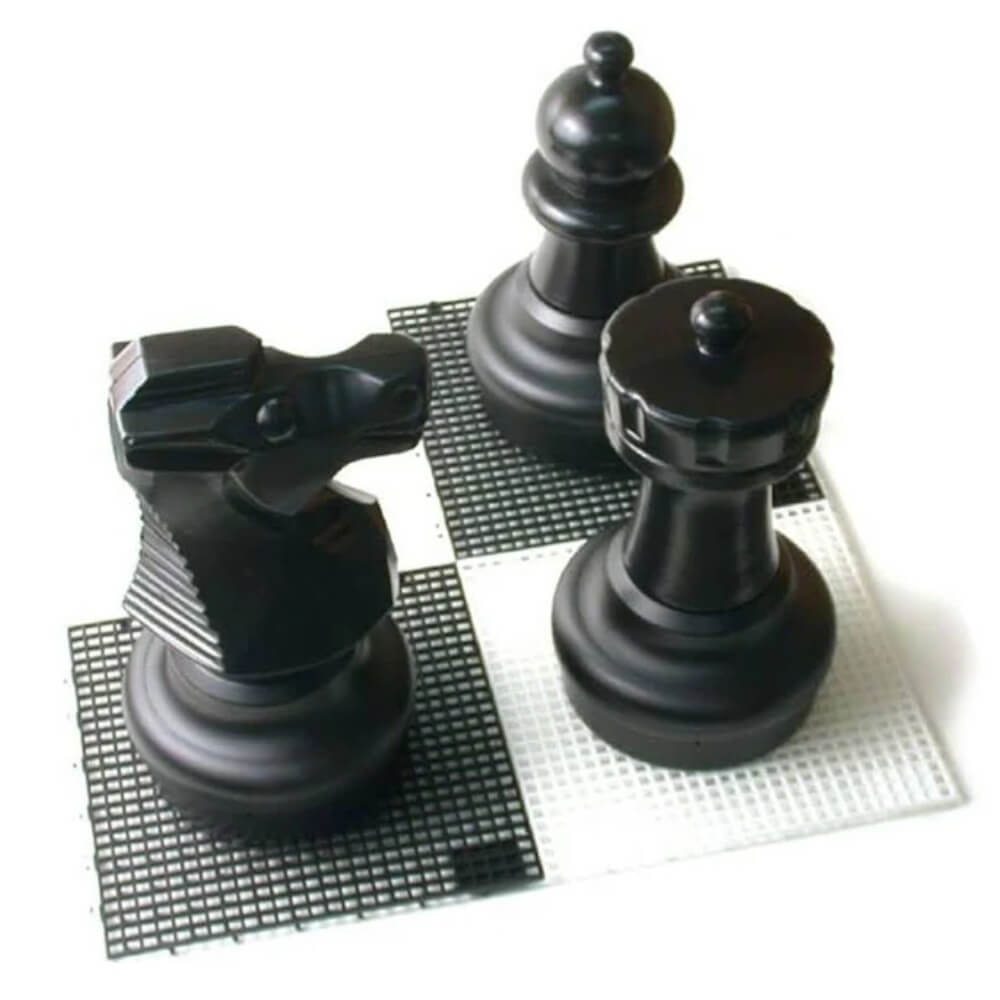 Giant Size Plastic Outdoor Chess Game Set w/Plastic 3m Mat