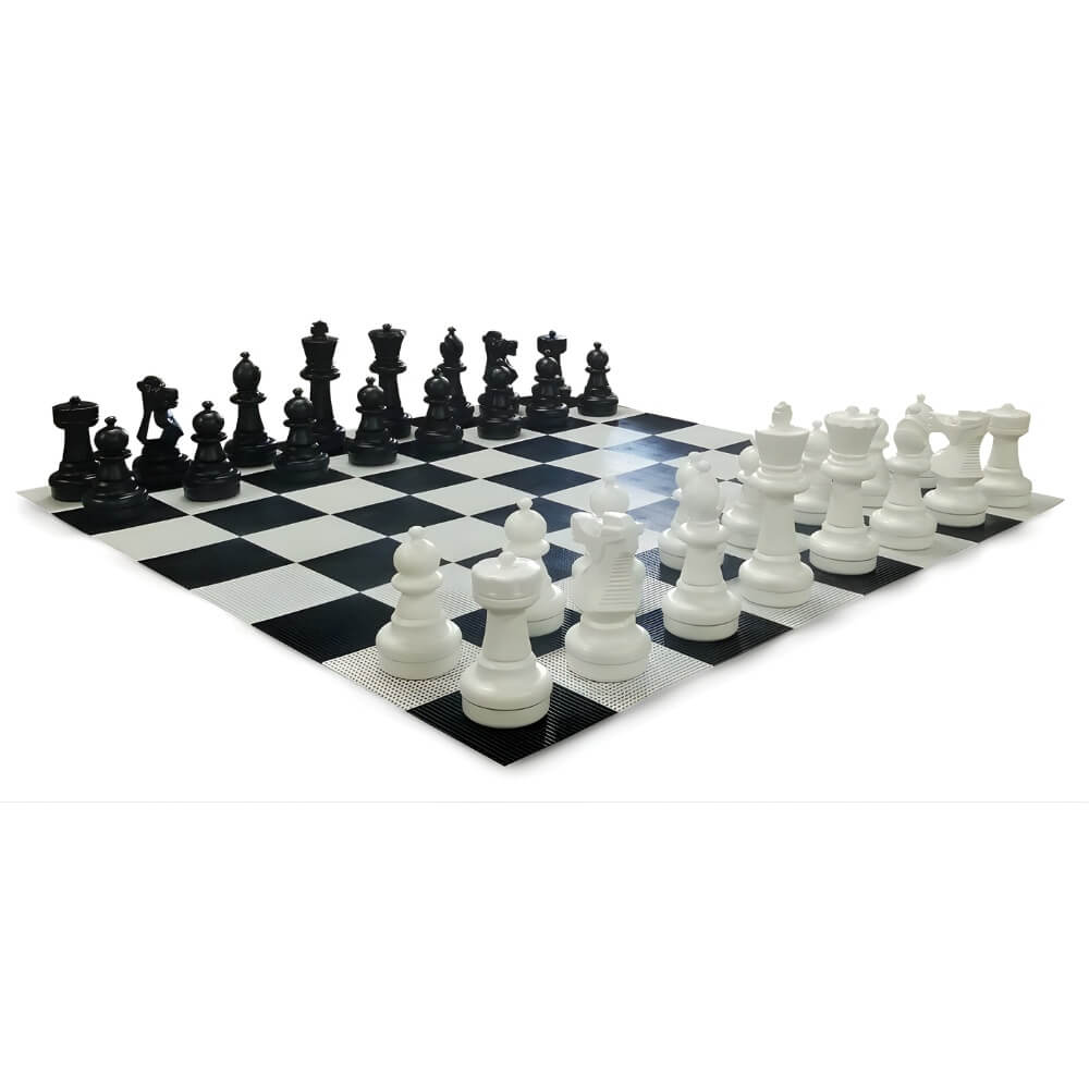 Jenjo Giant Size Plastic Outdoor Chess Game Set w/Plastic 3m Mat