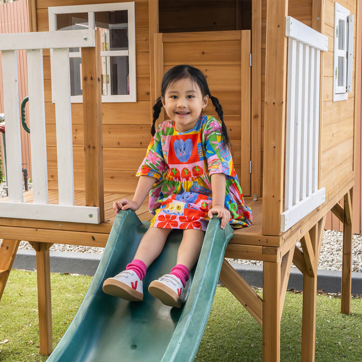 Archie Elevated Cubby House with 1.8m Slide - Lifespan Kids