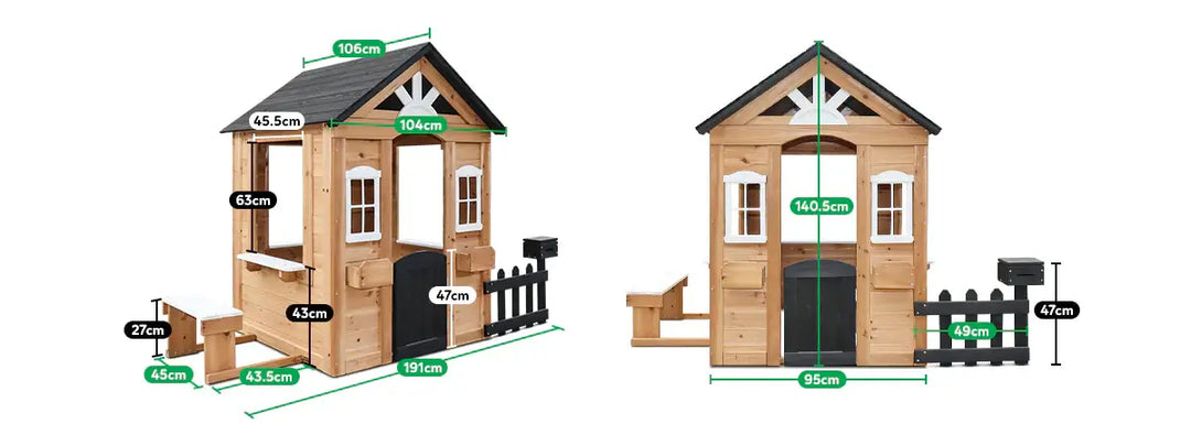 Kids Teddy V3 Cubby House Natural Timber - Lifespan Kids