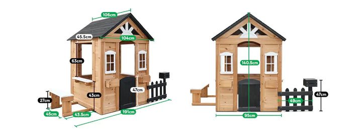 Kids Teddy V3 Cubby House Natural Timber - Lifespan Kids