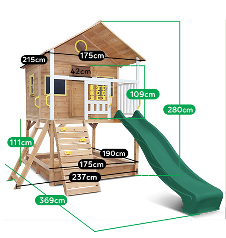 Warrigal Cubby House - Green Slide