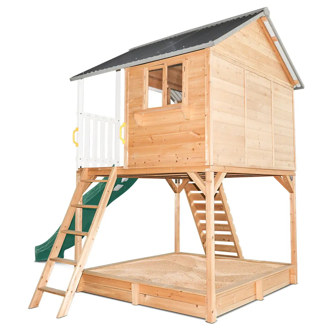Winchester Cubby House with Elevation Kit & 3.0m Slide (Green or Yellow Slide)