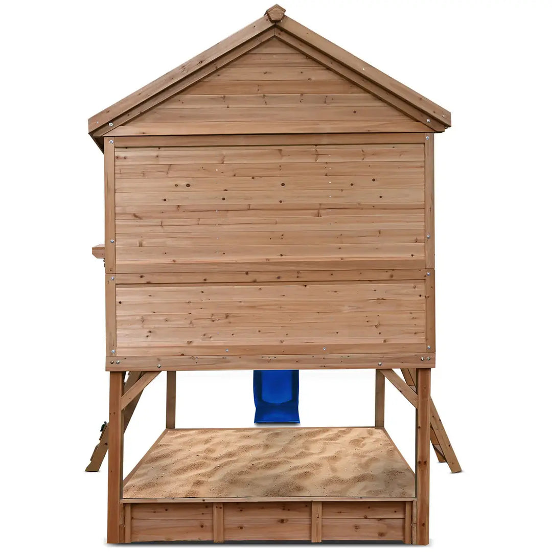 Winchester Cubby House with 1.2m Elevation Platform and 2.2m Slide (Green, Blue or Yellow)  - Lifespan Kids