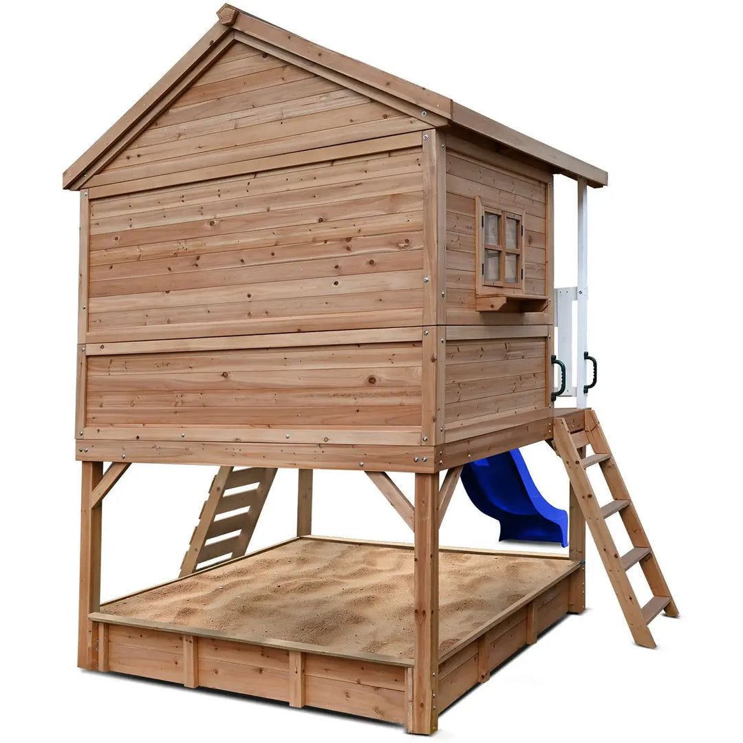 Winchester Cubby House with 1.2m Elevation Platform and 2.2m Slide (Green, Blue or Yellow)  - Lifespan Kids