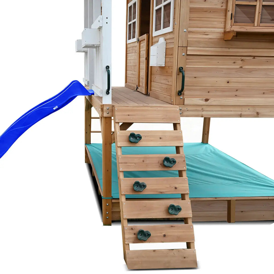 Winchester Cubby House with 1.2m Elevation Platform and 2.2m Slide (Green, Blue or Yellow)  - Lifespan Kids